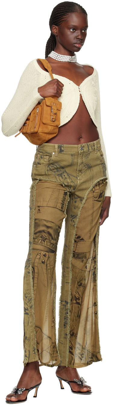 Дънки Blumarine Blumarine Cinch Straight-Leg Jeans Зелено | P422P113A, 3