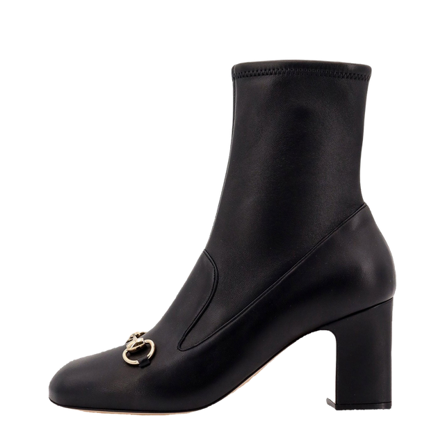 Leather Ankle Boots with Horsebit Detail