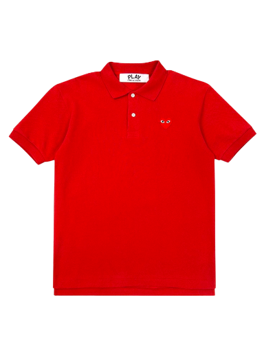 Поло тениска Comme des Garçons Play Big Heart Polo T-Shirt Червено | AZ T006 051 4
