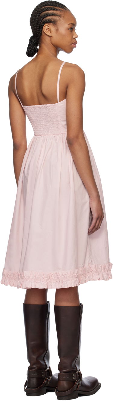 Pокля GANNI GANNI Cotton Poplin Strap Midi Dress Розово | W0325, 2