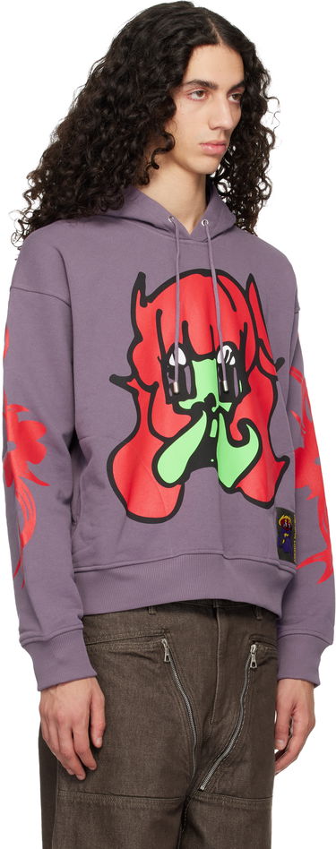 Суитчър Chopova Lowena Bashful Graphic Pullover Hoodie with Sleeve Print Лилаво | 5269, 1
