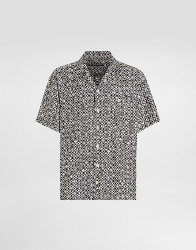 Dolce & Gabbana Silk Shirt with DG Logo Print
