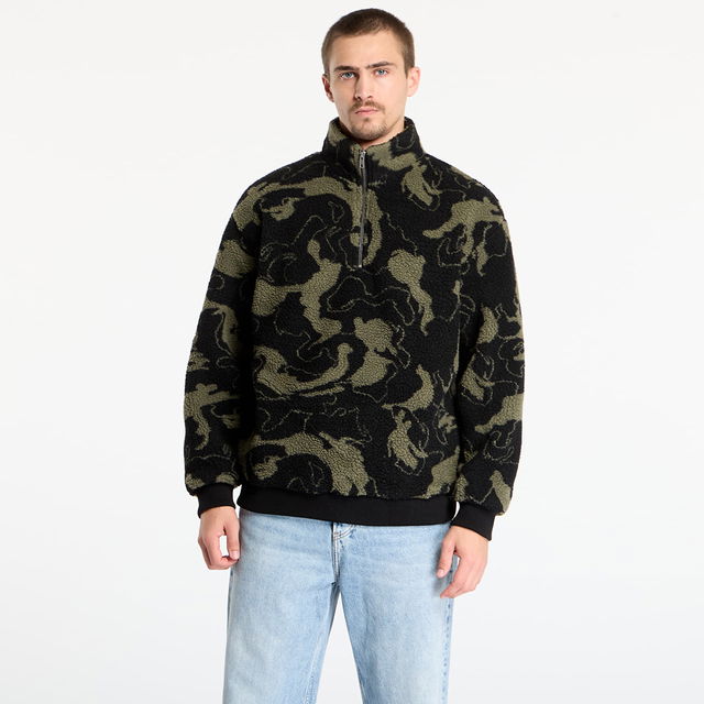Oversized Pattern Teddy Troyer Sweatshirt
