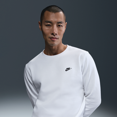 Пуловер Nike Nike Club Fleece Crewneck Sweatshirt Бяло | FN3886-100, 0