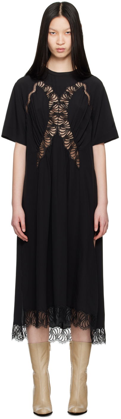 Pокля Stella McCartney Stella McCartney Gathered Lace Maxi Dress Черно | 6A03983BU216, 0