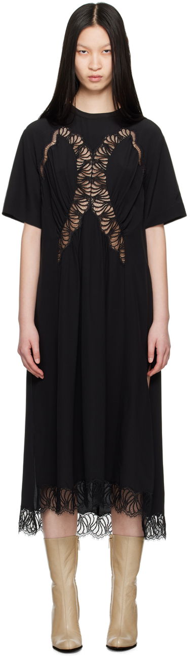 Pокля Stella McCartney Stella McCartney Gathered Lace Maxi Dress Черно | 6A03983BU216, 0