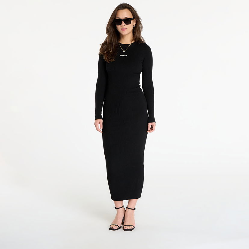 Pокля GUESS Flaminia Long Sleeve Ribbed Dress Черно | V5BK02Z3JD2-JBLK