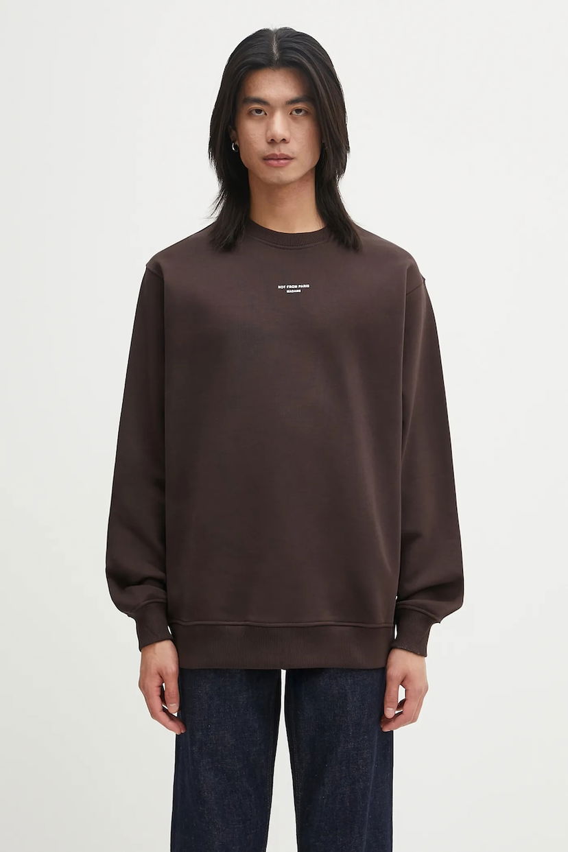 Суитчър Drôle de Monsieur Drôle de Monsieur Le Sweatshirt Slogan Classique Кафяво | I.SW148.CO127