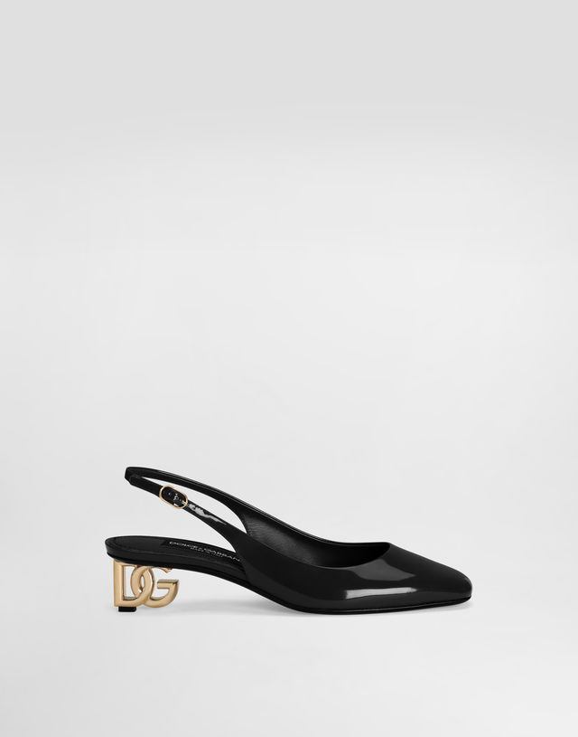 Dolce & Gabbana Patent Leather Slingbacks with DG Heel