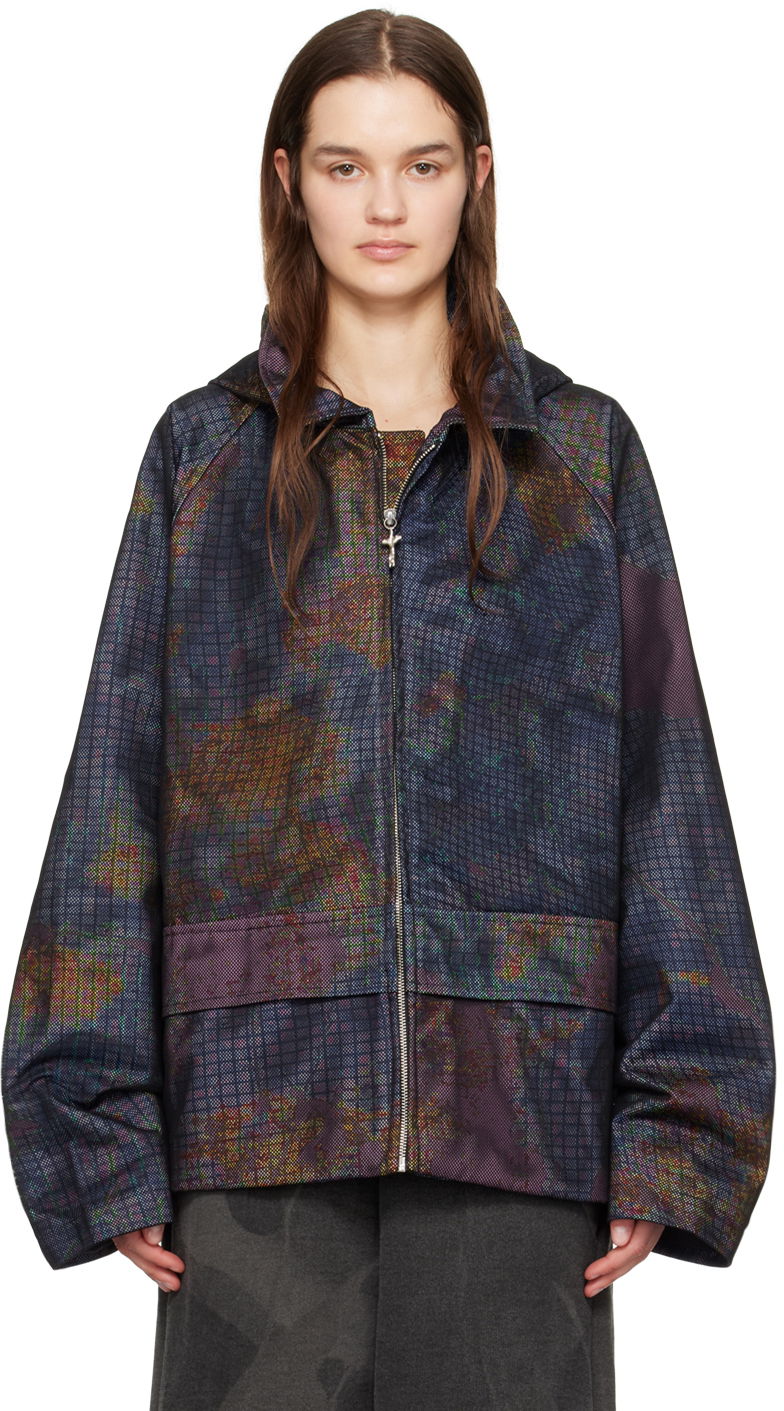 Яке Serapis Overlay Print Hooded Jacket Синьо | SS24_PJ_2