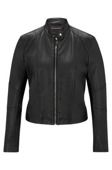 Яке BOSS Grained Leather Regular-Fit Jacket Черно | 50522033, 0