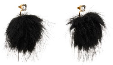 Обеци Simone Rocha Simone Rocha Crystal Stud Pompom Earrings Черно | ERG505 1090, 1