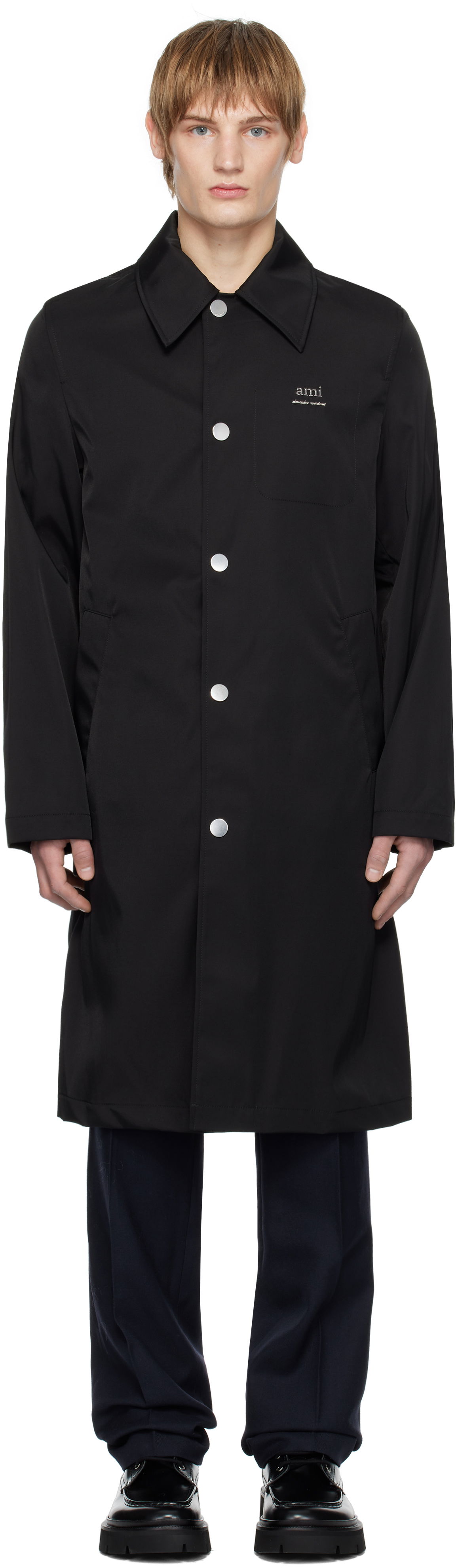 Тренчкот AMI Black 'Alexandre Mattiussi' Raincoat Черно | UJK542.PA0007, 0