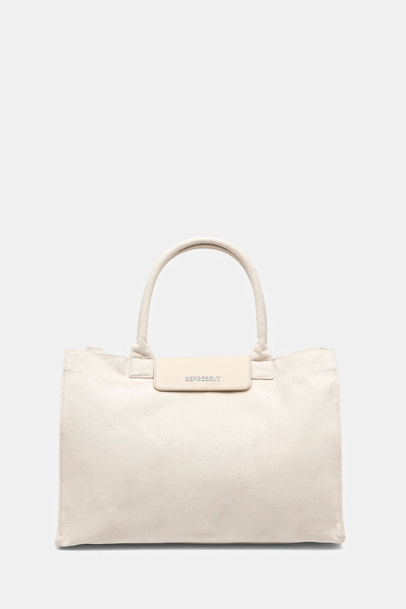 Голяма пазарска чанта Represent Clo Canvas Tote Bag Бежово | MLM81137.31
