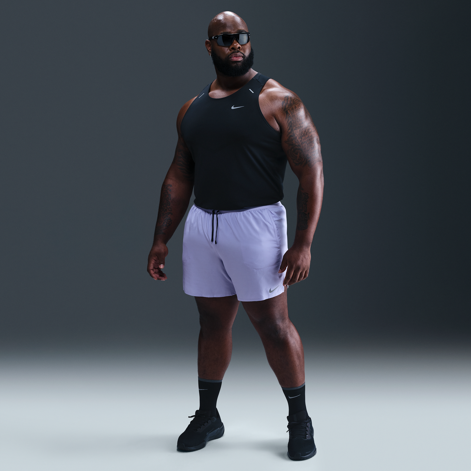 Къси панталони Nike 7" Dri-FIT Stride Running Shorts with Liner Лилаво | DM4761-515, 0