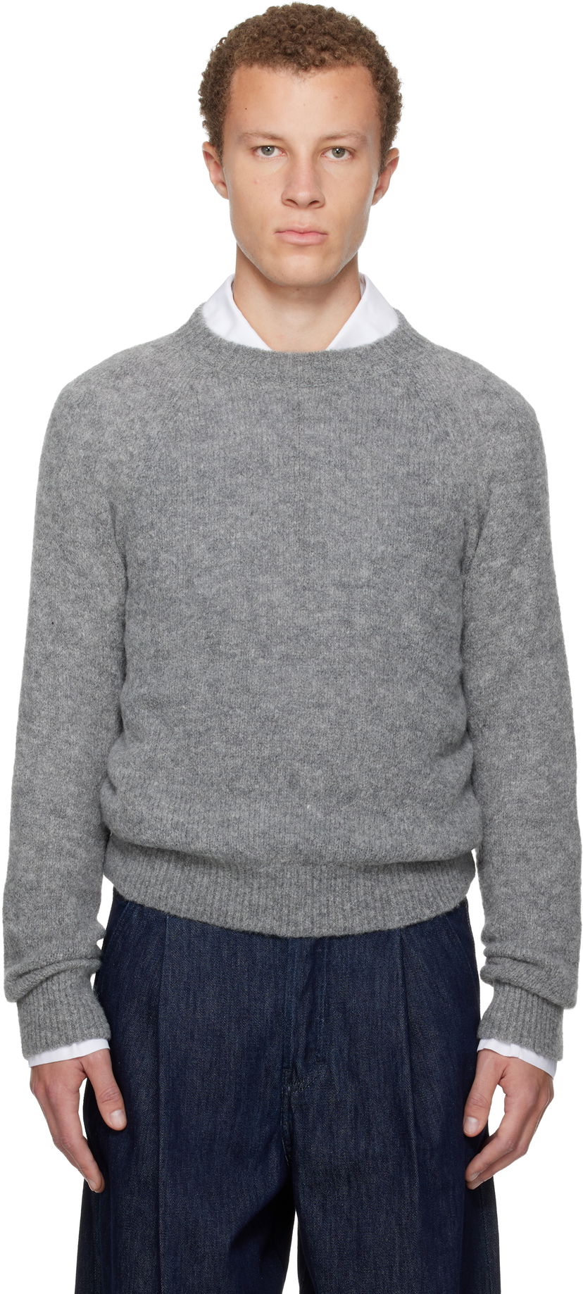 Пуловер Dries Van Noten Raglan Sweater Сиво | 252-021223-2709