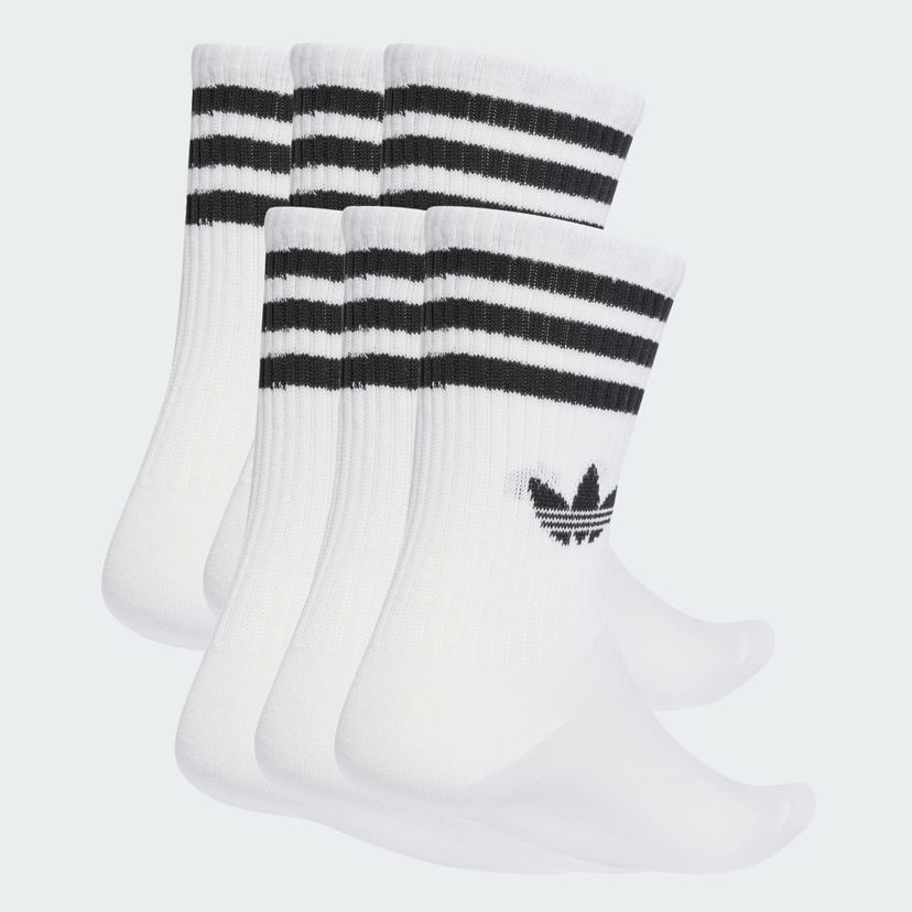 Чорапи adidas Performance 3-Stripes Crew Socks - 6 Pairs Бяло | JV7410