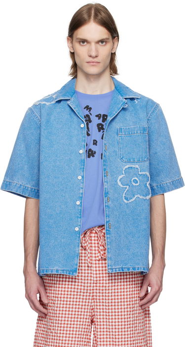 Риза Marni Marni Bowling Denim Shirt Синьо | CUJU0017QS USCX34, 0