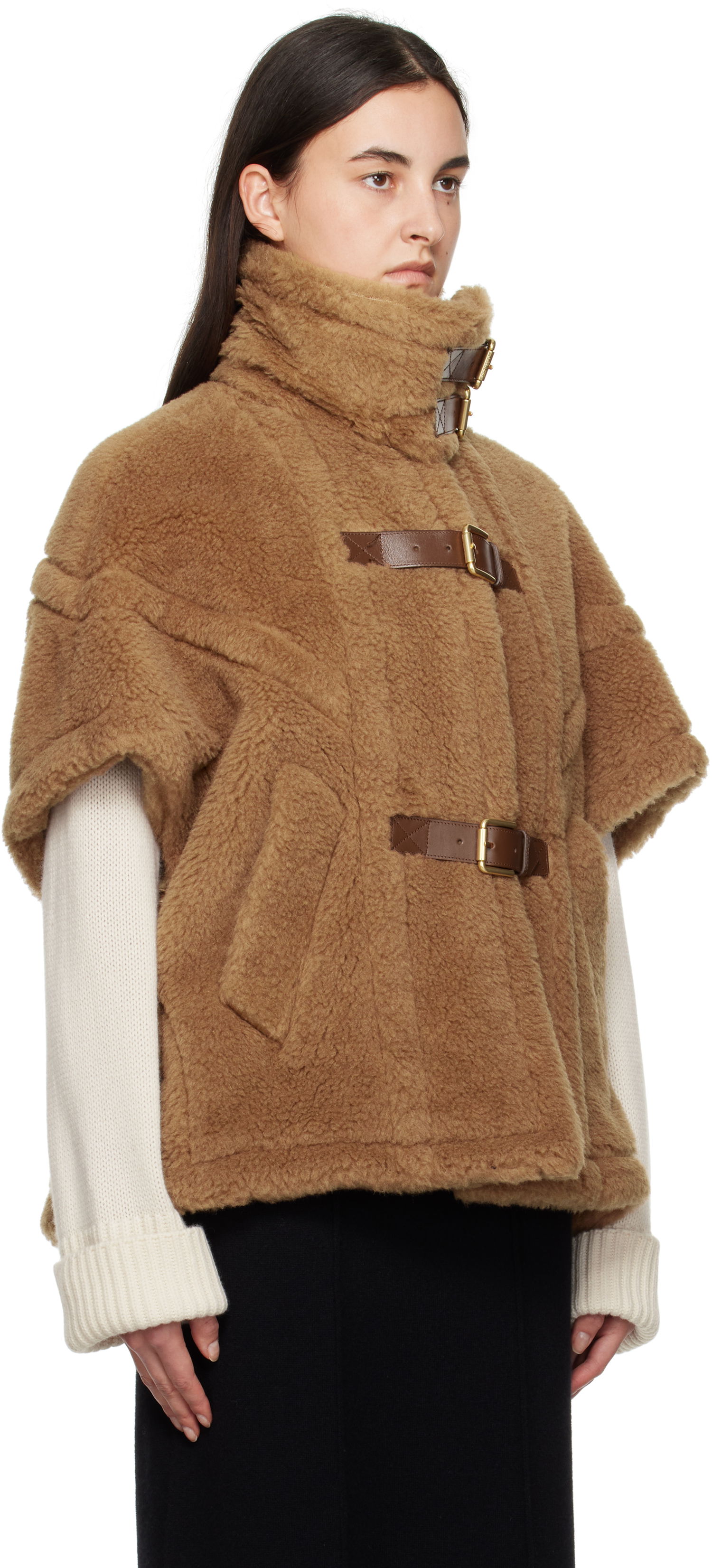 Жилетка Max Mara Max Mara Newrodano Teddy Cape Кафяво | 2424736292600 MM10739, 1