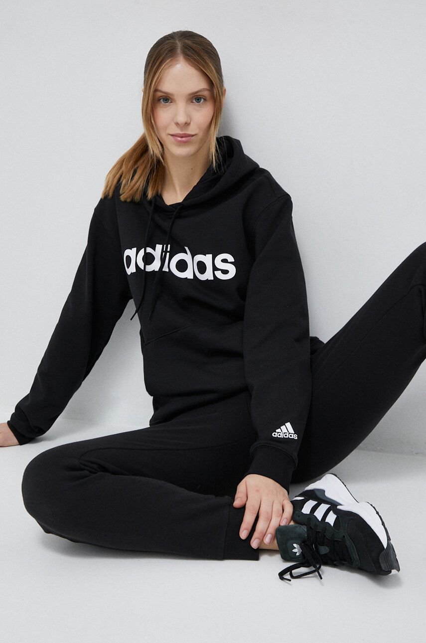Суитчър adidas Originals Linear Hooded Sweatshirt Черно | IC4426, 0