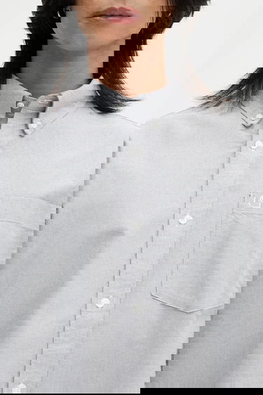 Риза Carhartt WIP Braxton Short Sleeve Button-Down Relaxed Fit Shirt Сиво | I031454.2V3XX, 3