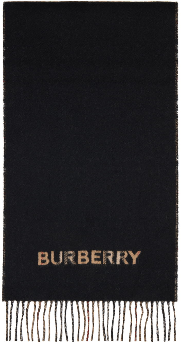 Шал Burberry Reversible Vintage Check Scarf Beige Черно | 8063870, 0