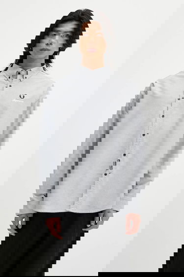 Риза AAPE by A Bathing Ape Cotton Long Relaxed Button-Down Shirt Сиво | AAPSTM8512XXO, 0