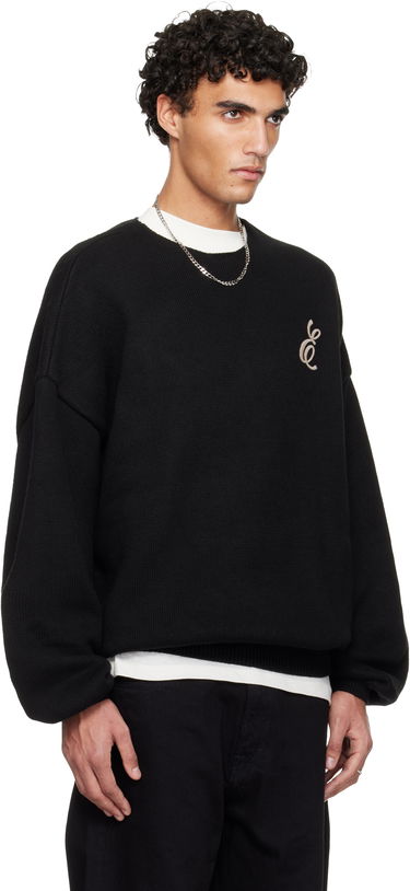 Пуловер Fear of God ESSENTIALS Holiday Embroidered Merino Crewneck Sweater Черно | 192HO254331F, 1