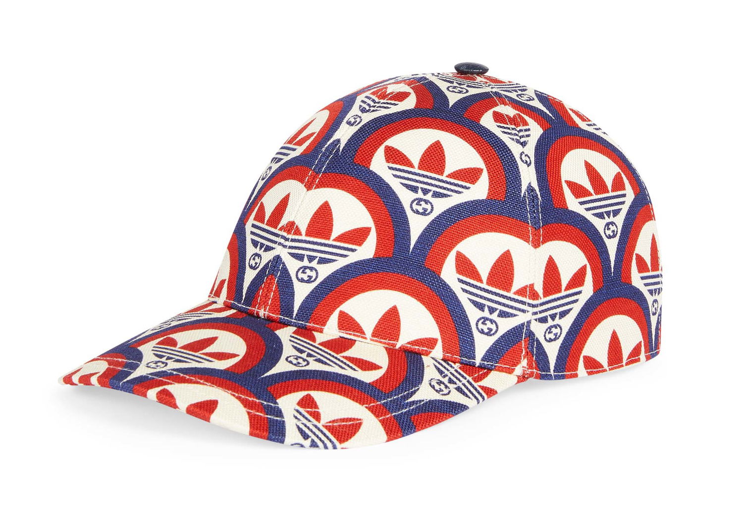 Шапка с козирка Gucci adidas x Trefoil Print Baseball Cap Red/White/Blue Многоцветен | 696485 4HAQF 6468, 0