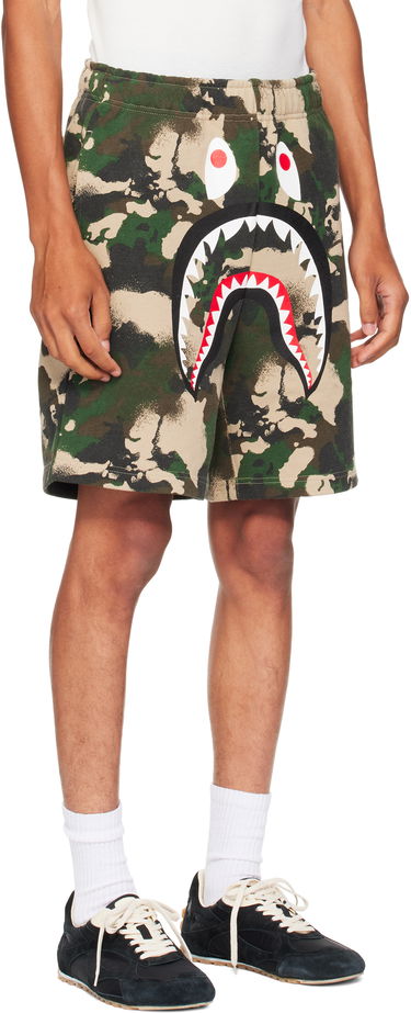 Къси панталони BAPE Map Camo Regular Fit Shark Sweat Shorts Зелено | 001SPL301001M, 1