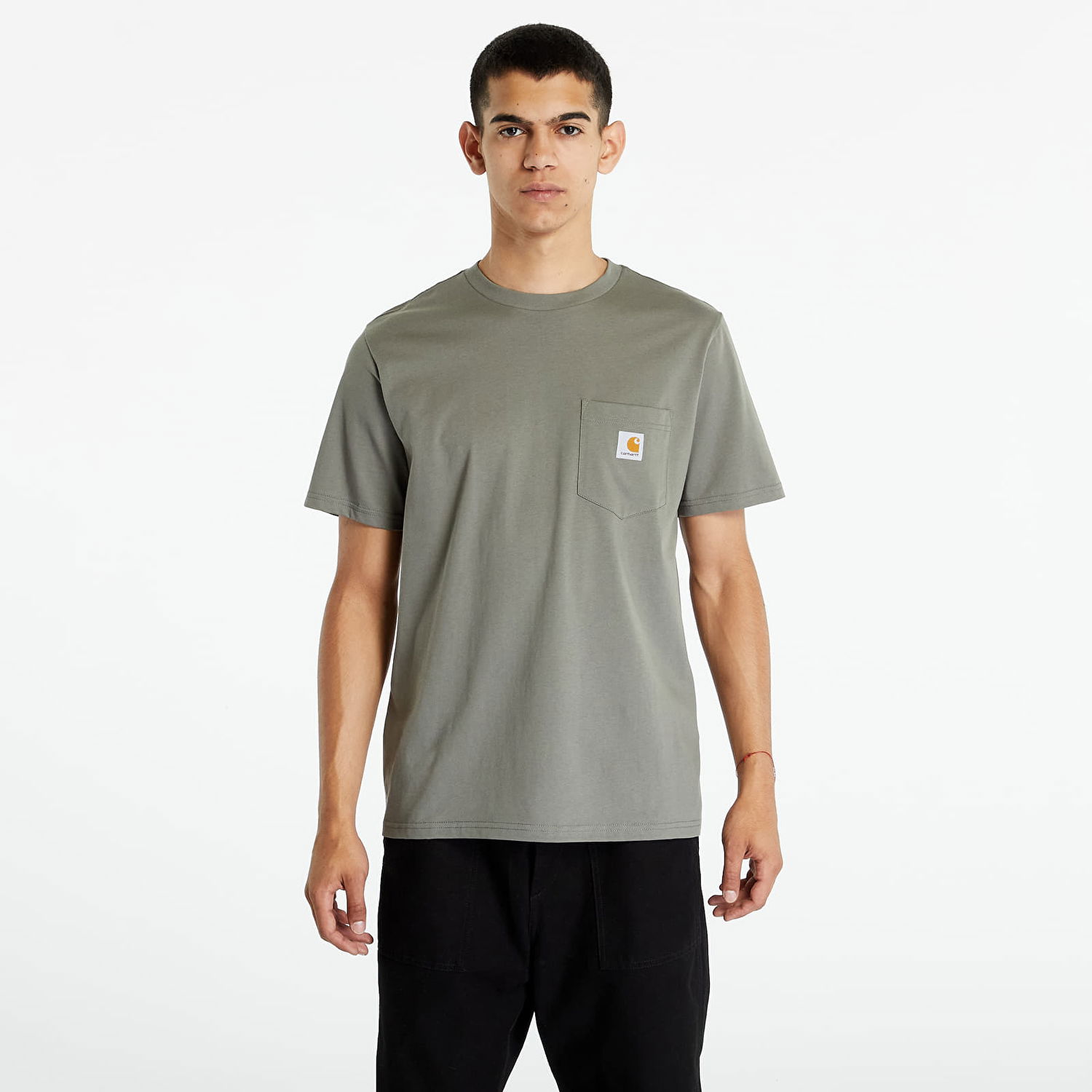 Тениска Carhartt WIP Short Sleeve Pocket T-Shirt Green Сиво | I030434.1NDXX, 0