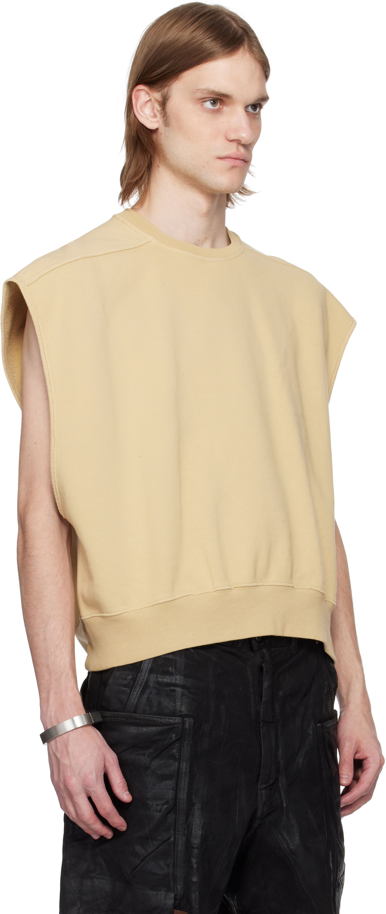 Пуловер Rick Owens Rick Owens DRKSHDW Hollywood Jumbo Tatlin Sleeveless Sweatshirt Бежово | DU01E3160 F, 1