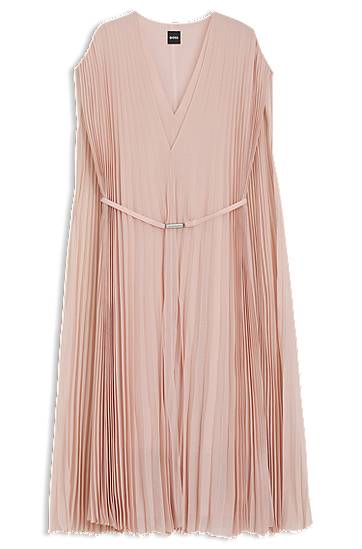 Pокля BOSS Pleated Chiffon Overlay Dress with Belt Розово | 50548050, 0