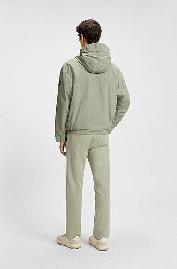 Яке BOSS Water-repellent hooded jacket Зелено | 50543388, 1