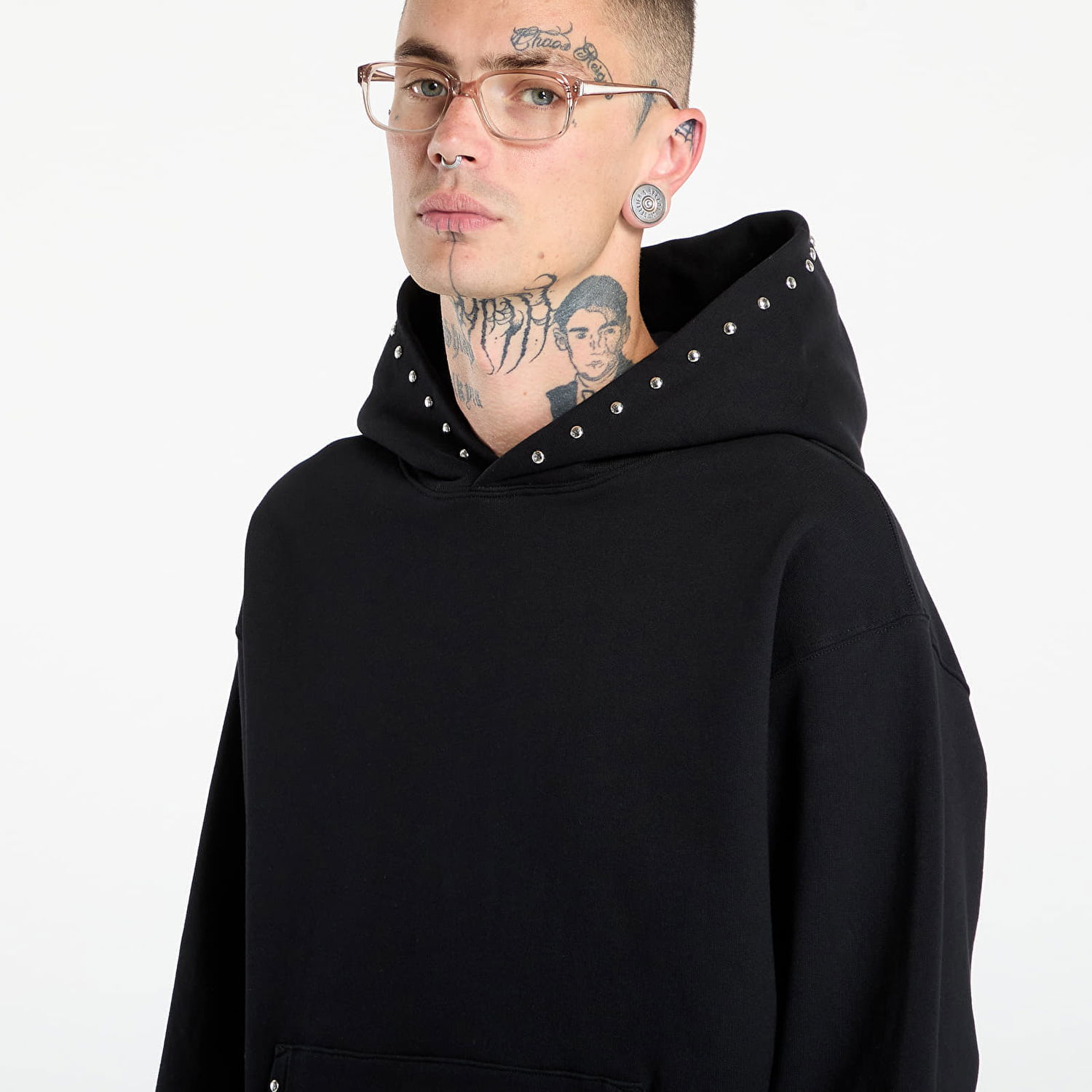 Суитчър Pleasures PLEASURES Daft Club Lucky Studded Hoodie Черно | P25DP004-BLACK, 1