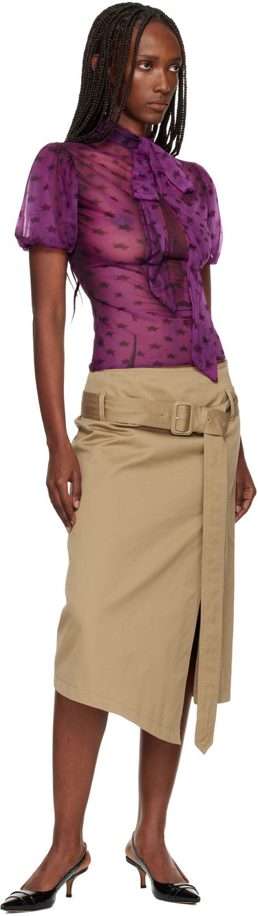 Риза Acne Studios Sheer Bow Blouse Лилаво | AC0756-, 3