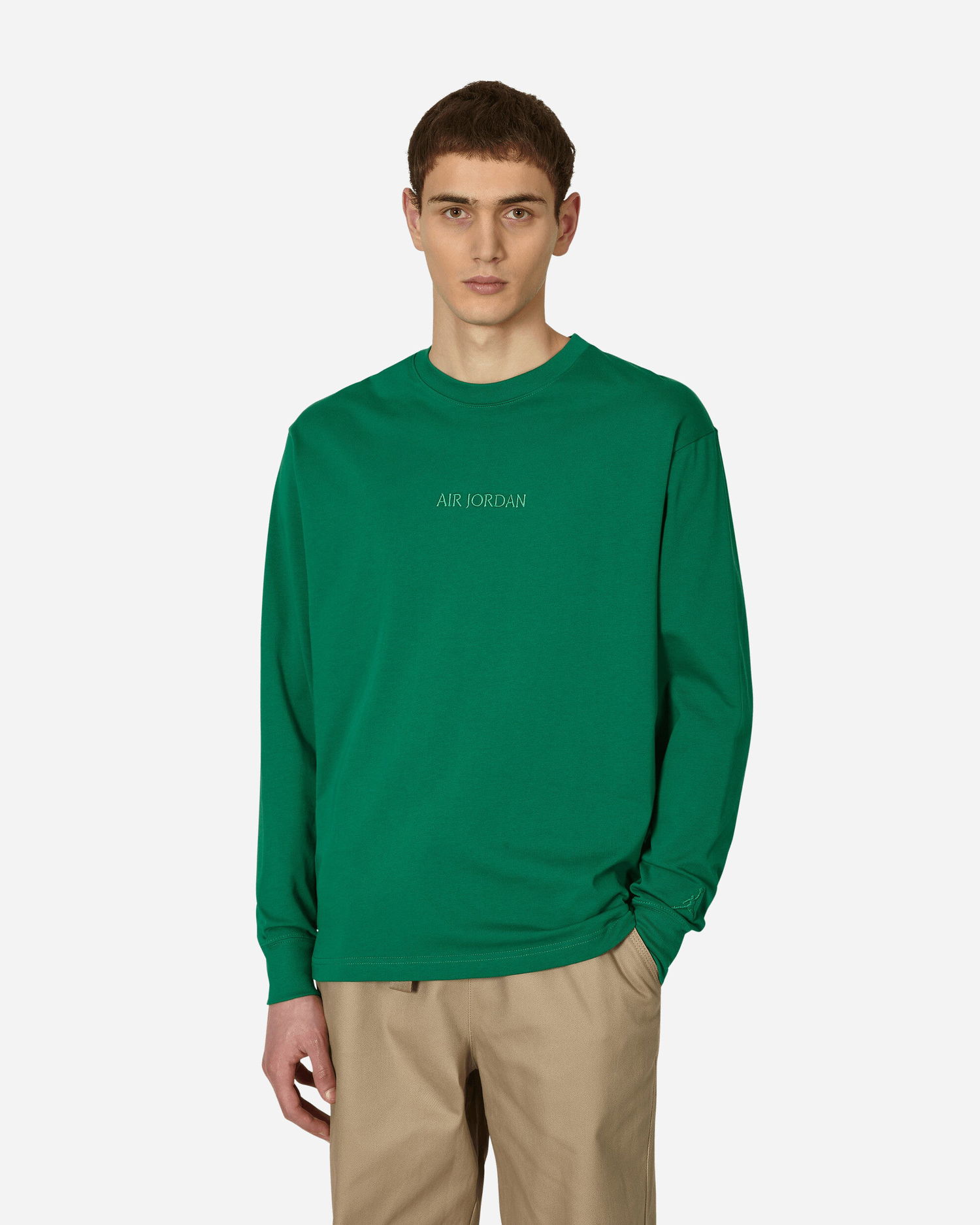 Тениска Jordan Wordmark Longsleeve T-Shirt Зелено | FJ0702-302, 0