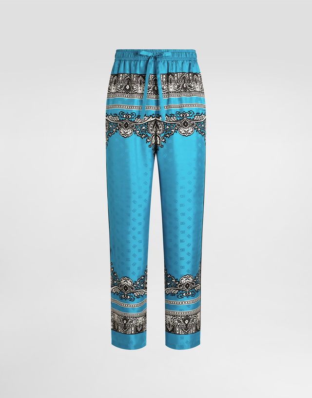 Dolce & Gabbana Silk Pajama Pants with Bandanna Print