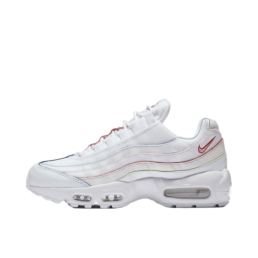 Кецове и обувки Nike Air Max 95 Triple White Rainbow Borders W Бяло | AQ4138-100