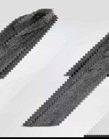 Палта Dolce & Gabbana Long Double-breasted Fur-effect Coat Сиво | G054CTFUZDDS8290, 0