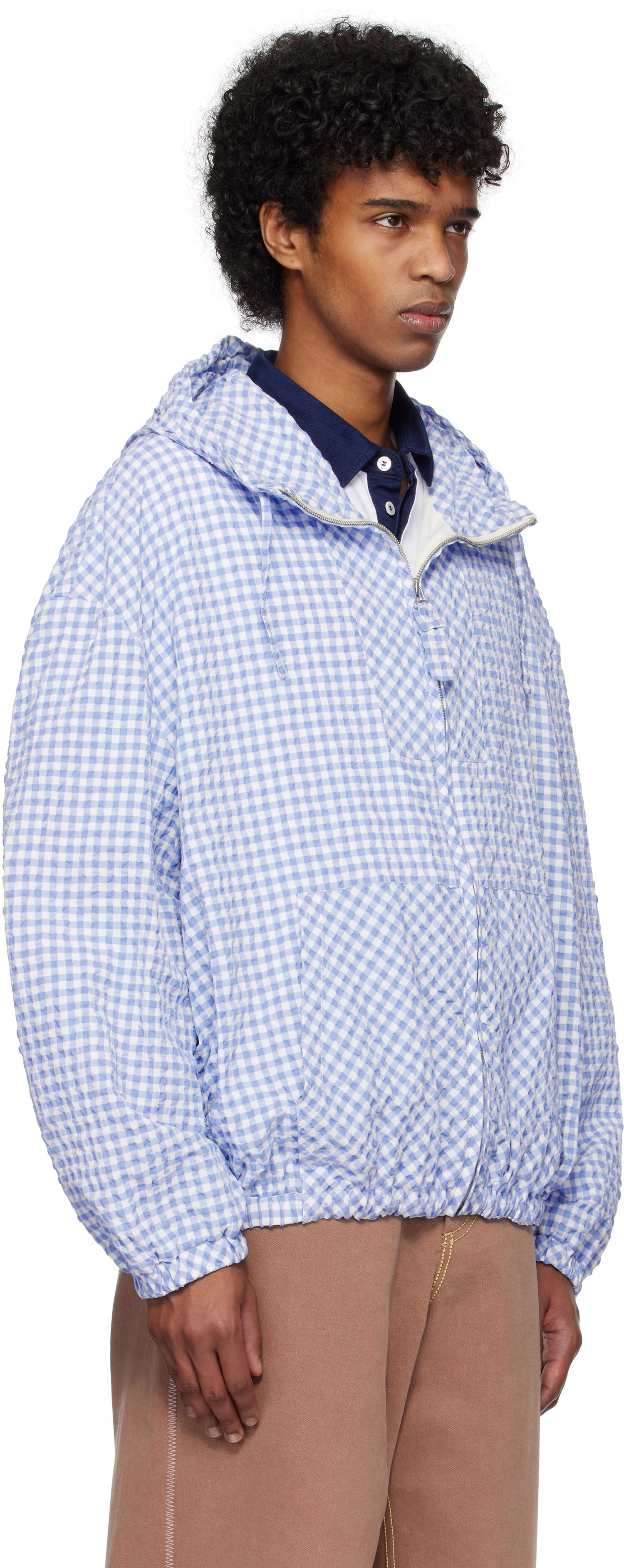 Ветровка Marni Marni Gingham Seersucker Hooded Jacket Синьо | JUMU0179SU UTN929, 1