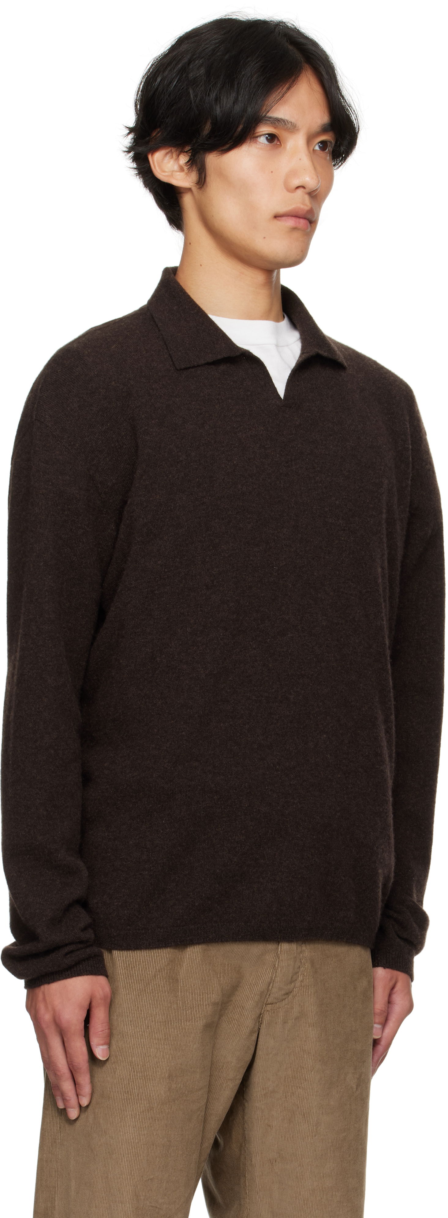Пуловер The Row The Row Franz Knit Polo Кафяво | 1015-Y556, 1
