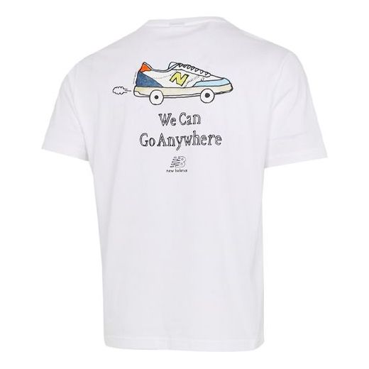 Тениска New Balance Anywhere Graphic Tee Бяло | AMT12342-WT
