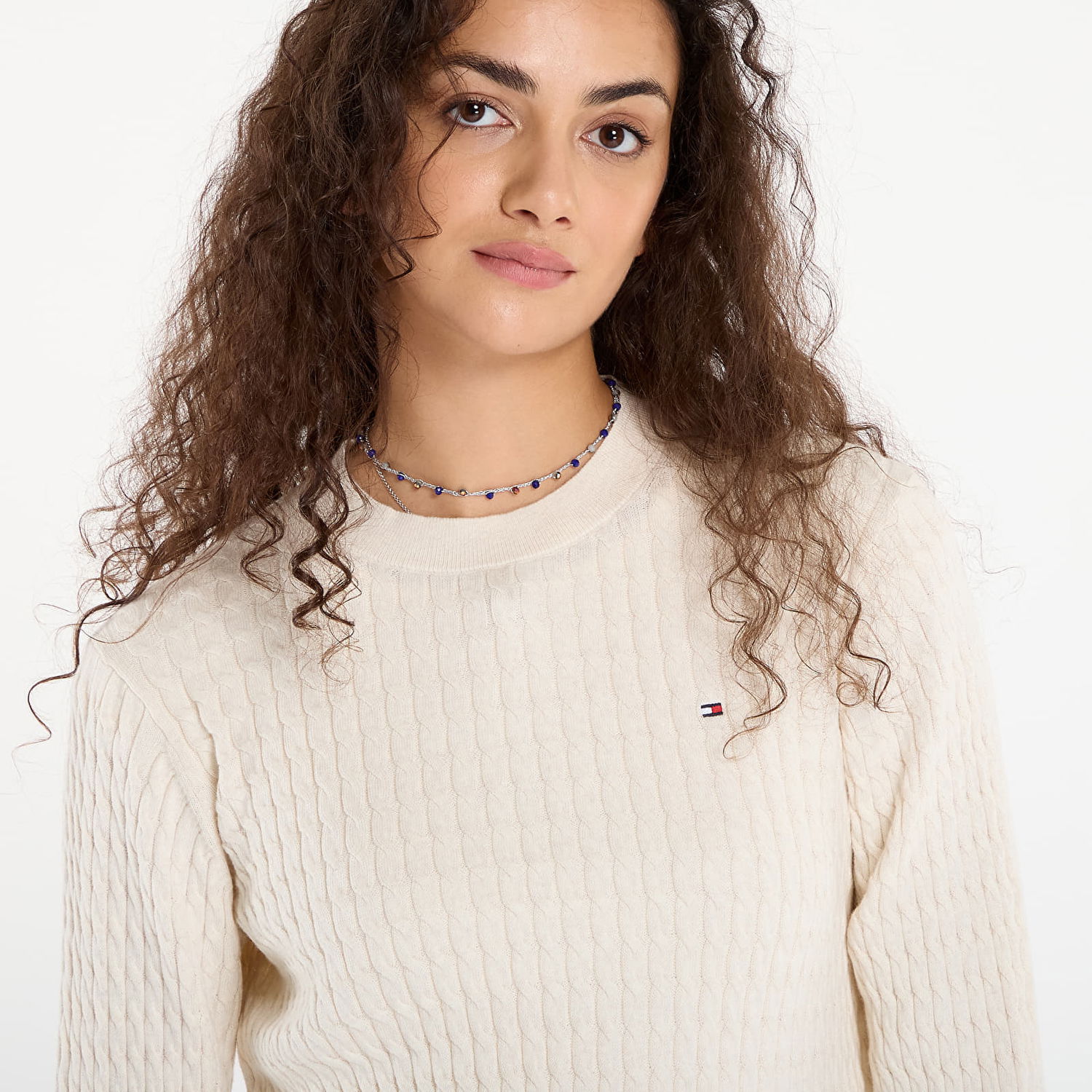 Пуловер Tommy Hilfiger Tommy Hilfiger Cable Fine Knit Sweater Бежово | WW0WW44993-0F5, 1