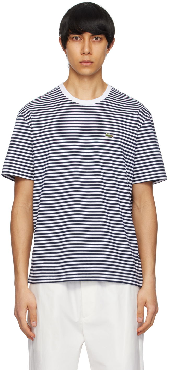 Тениска Lacoste Striped Heavy T-Shirt Синьо | TH9749_522, 0