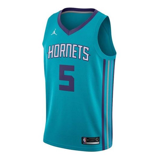 Фланелка Jordan Air Jordan NBA Retro Basketball Jersey Charlotte Hornets No. 5 Тюркоазено | 864463-430