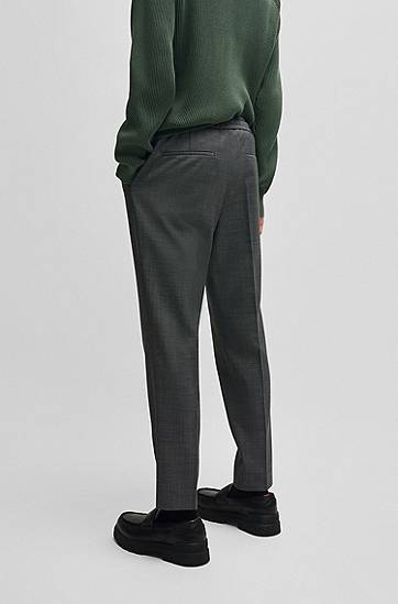 Панталони BOSS Extra Slim Fit Micro-Patterned Stretch Trousers Сиво | 50531947, 1