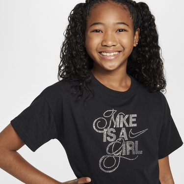 Съкратен топ Nike Nike Sportswear Girl's T-Shirt Черно | HF5986-010, 2
