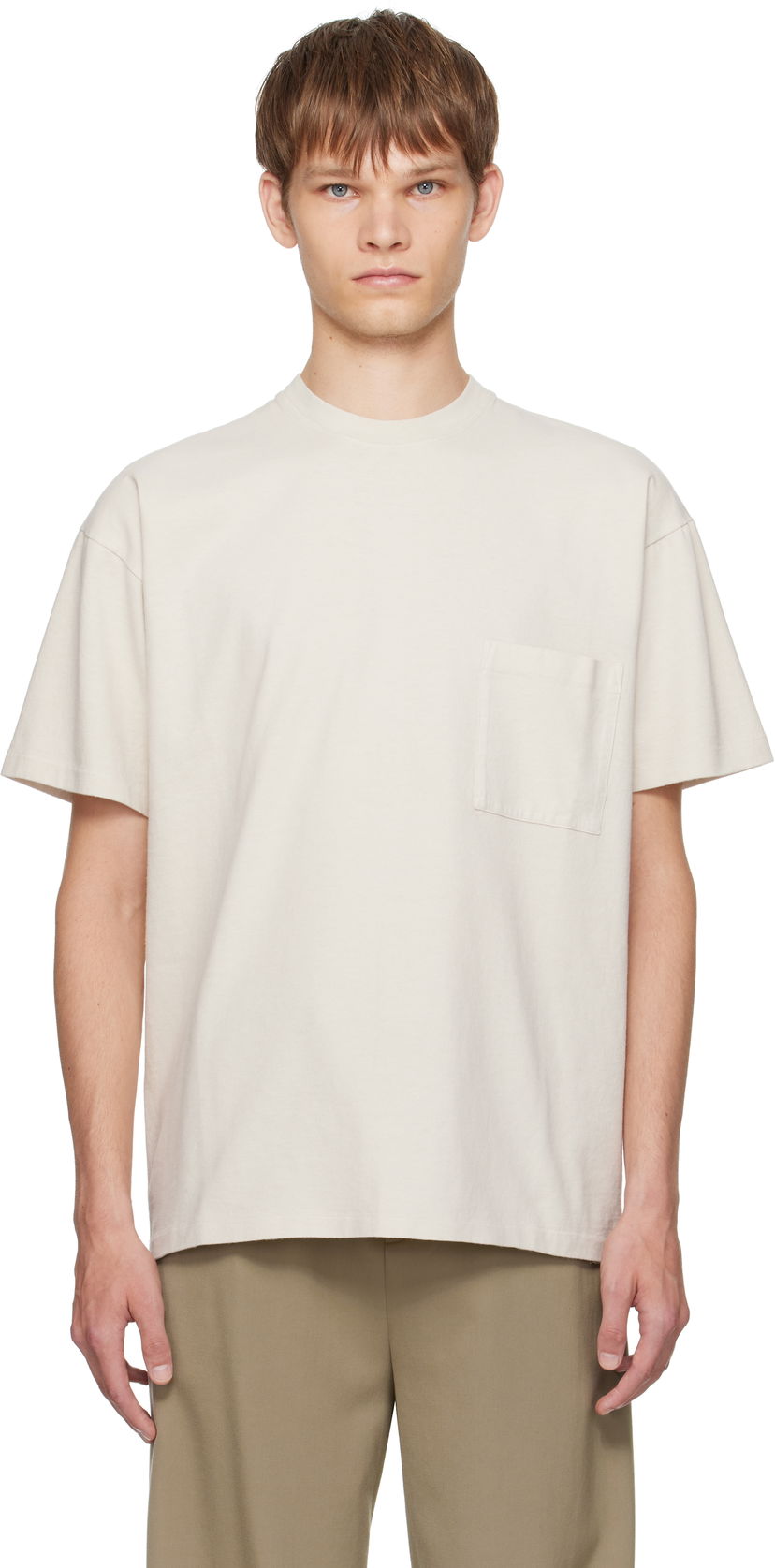 Тениска The Row The Row Niels Pocket T-Shirt Бежово | 1112-K526