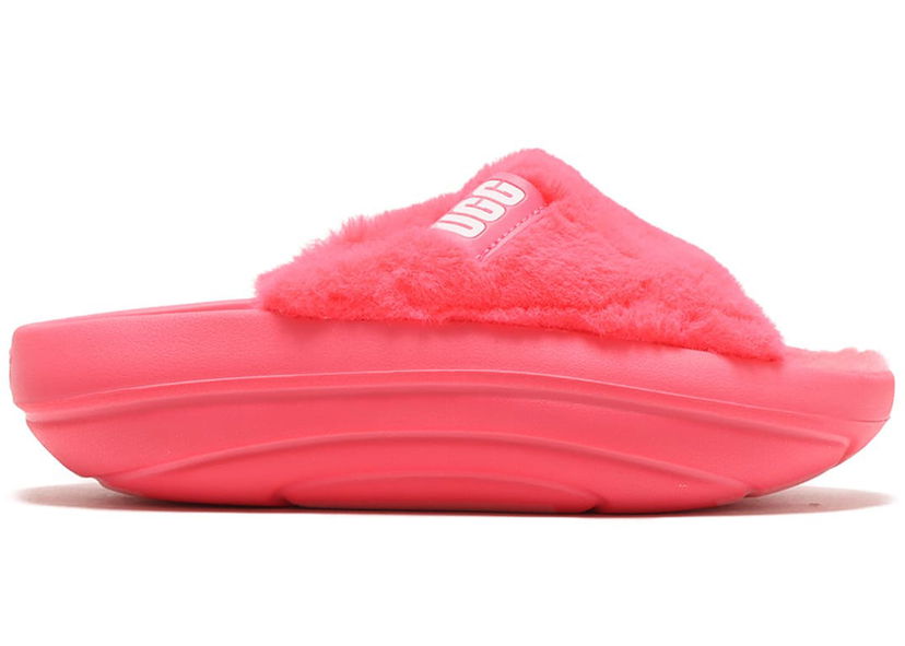 Облекло UGG FoamO plush Slide Super Coral (Women's) Розово | 1143849-SPCL